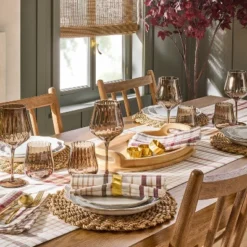 Set Of 4 Fall Plaid Cloth Napkins Burgundy/Brown - Hearth & Hand™ With Magnolia