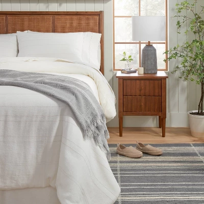 Wool Blend Variegated Stripe Area Rug Dark Gray - Hearth & Hand™ With Magnolia 1 Wool Blend Variegated Stripe Area Rug Dark Gray - Hearth & Hand™ With Magnolia