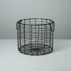 Round Wire Storage Basket With Handles Black - Hearth & Hand™ With Magnolia -Hearth & Hand With Magnolia Shop GUEST 120e63a7 77b2 4fd8 a437 cab6653b0a86