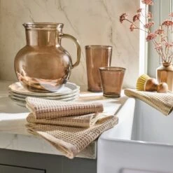 Set Of 4 Fall Dishcloths Cream With Stripes - Hearth & Hand™ With Magnolia