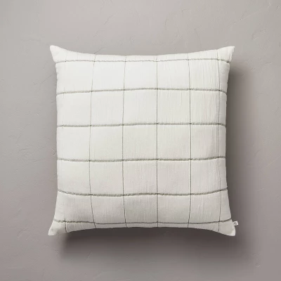 26"x26" Grid Lines Matelassé Euro Bed Pillow - Hearth & Hand™ With Magnolia 4 26"x26" Grid Lines Matelassé Euro Bed Pillow - Hearth & Hand™ With Magnolia - Image 4