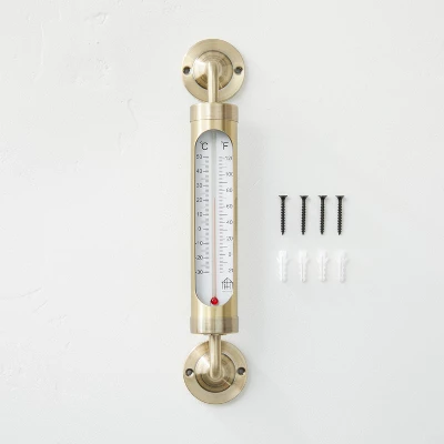 Brass Outdoor Weather Thermometer - Hearth & Hand™ With Magnolia 2 Brass Outdoor Weather Thermometer - Hearth & Hand™ With Magnolia - Image 2