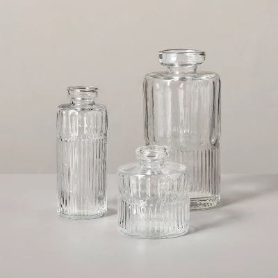 Ribbed Clear Glass Bud Vase - Hearth & Hand™ With Magnolia 2 Ribbed Clear Glass Bud Vase - Hearth & Hand™ With Magnolia - Image 2