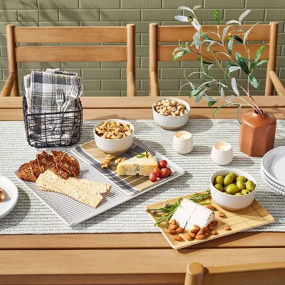 3pc Mixed Fall Pattern Bamboo-Melamine Serving Trays Gold/Blue/Cream - Hearth & Hand™ With Magnolia 1 3pc Mixed Fall Pattern Bamboo-Melamine Serving Trays Gold/Blue/Cream - Hearth & Hand™ With Magnolia