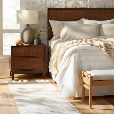 Texture Border Stripe Rug Cream/Silver Gray - Hearth & Hand™ With Magnolia 1 Texture Border Stripe Rug Cream/Silver Gray - Hearth & Hand™ With Magnolia