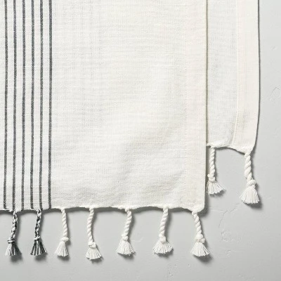 Core Stripes Twisted Fringe Oversized Table Runner Blue/Cream - Hearth & Hand™ With Magnolia 2 Core Stripes Twisted Fringe Oversized Table Runner Blue/Cream - Hearth & Hand™ With Magnolia - Image 2