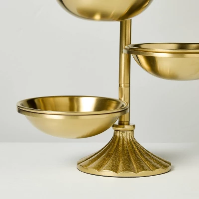 Brass Finish Tiered Snack Serving Bowls - Hearth & Hand™ With Magnolia 2 Brass Finish Tiered Snack Serving Bowls - Hearth & Hand™ With Magnolia - Image 2