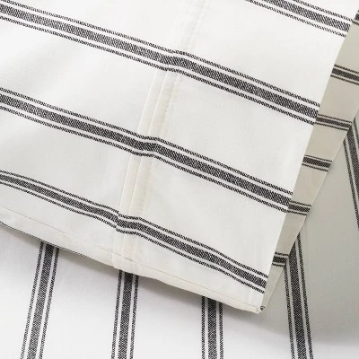 2pk Cotton Percale Tick Stripe Pillowcase Set - Hearth & Hand™ With Magnolia 2 2pk Cotton Percale Tick Stripe Pillowcase Set - Hearth & Hand™ With Magnolia - Image 2