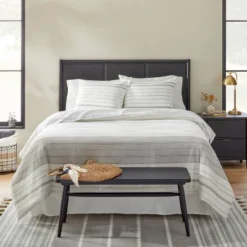 Alternating Pinstripe Duvet & Sham Set Gray/Cream - Hearth & Hand™ With Magnolia 7 Alternating Pinstripe Duvet & Sham Set Gray/Cream - Hearth & Hand™ With Magnolia -Hearth & Hand With Magnolia Shop GUEST 40f44a97 3e84 4de5 8627 270194ca37dc