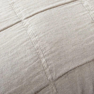 26"x26" Grid Lines Matelassé Euro Bed Pillow Light Gray - Hearth & Hand™ With Magnolia: Cotton, Indoor, Farmhouse Style 2 26"x26" Grid Lines Matelassé Euro Bed Pillow Light Gray - Hearth & Hand™ With Magnolia: Cotton, Indoor, Farmhouse Style - Image 2