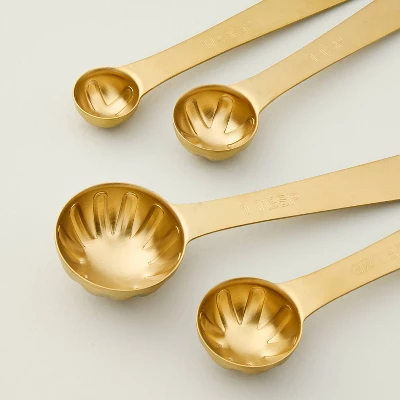 4pc Stainless Steel Measuring Spoons Vintage Brass Finish - Hearth & Hand™ With Magnolia 2 4pc Stainless Steel Measuring Spoons Vintage Brass Finish - Hearth & Hand™ With Magnolia - Image 2