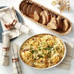 95oz Modern Rim Stoneware Oval Serving Bowl Cream/Clay - Hearth & Handâ„¢ With Magnolia