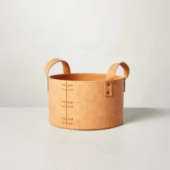 Faux Leather Storage Bin Camel Brown - Hearth & Hand™ With Magnolia -Hearth & Hand With Magnolia Shop GUEST 44d96e68 729c 45be 9c1d 095880db7830