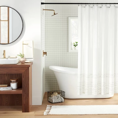 24" X 60" Solid Tassels Bath Rug Sour Cream - Hearth & Hand™ With Magnolia 1 24" X 60" Solid Tassels Bath Rug Sour Cream - Hearth & Hand™ With Magnolia