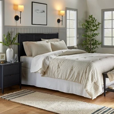 Fabric Shade Wall Sconce Black/Cream - Hearth & Hand™ With Magnolia 1 Fabric Shade Wall Sconce Black/Cream - Hearth & Hand™ With Magnolia