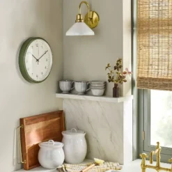 13" Wall Clock Green/Chrome - Hearth & Hand™ With Magnolia