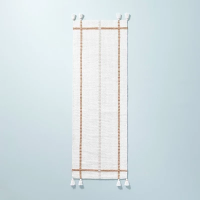 Bold Cross Stripes Tassel Rug Cream/Tan - Hearth & Hand™ With Magnolia 4 Bold Cross Stripes Tassel Rug Cream/Tan - Hearth & Hand™ With Magnolia - Image 4