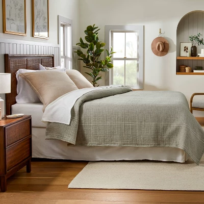 Microstripe Matelassé Coverlet - Hearth & Hand™ With Magnolia 3 Microstripe Matelassé Coverlet - Hearth & Hand™ With Magnolia - Image 3