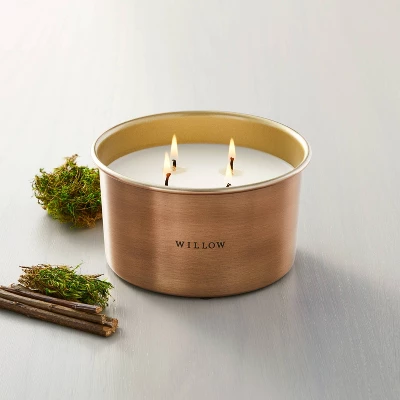 Lidded Metal Willow 4-Wick Jar Candle Brass Finish 20oz - Hearth & Hand™ With Magnolia 1 Lidded Metal Willow 4-Wick Jar Candle Brass Finish 20oz - Hearth & Hand™ With Magnolia