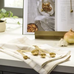 4pc Stainless Steel Measuring Spoons Vintage Brass Finish - Hearth & Handâ„¢ With Magnolia