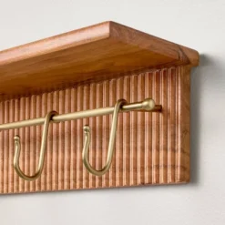 24" Grooved Wall Shelf With Rail And Hooks - Hearth & Hand™ With Magnolia -Hearth & Hand With Magnolia Shop GUEST 6849a6d0 3e4e 4677 b3f0 345e5083c52f