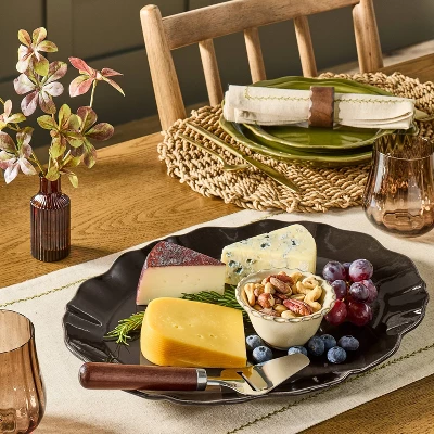 Ceramic Wavy Edge Serving Platter Brown - Hearth & Hand™ With Magnolia -Hearth & Hand With Magnolia Shop GUEST 6bc7c4a3 2e0a 48c8 9a33 f1f3724e2edf