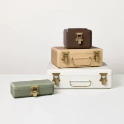 5" Small Metal Box Set With Brass Hardware Brown - Hearth & Hand™ With Magnolia -Hearth & Hand With Magnolia Shop GUEST 6df7a57d 3e25 4fad 8684 ad431b2274ec