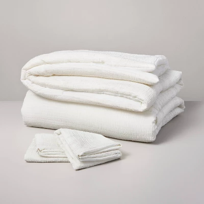 3pc Heather Stripe Comforter Bedding Set Twilight Taupe - Hearth & Hand™ With Magnolia 2 3pc Heather Stripe Comforter Bedding Set Twilight Taupe - Hearth & Hand™ With Magnolia - Image 2