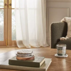 5pc Marble Coaster Set Warm Beige - Hearth & Handâ„¢ With Magnolia