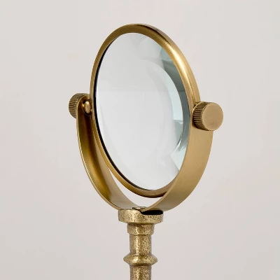 8" Decorative Brass And Marble Magnifying Glass - Hearth & Hand™ With Magnolia 2 8" Decorative Brass And Marble Magnifying Glass - Hearth & Hand™ With Magnolia - Image 2