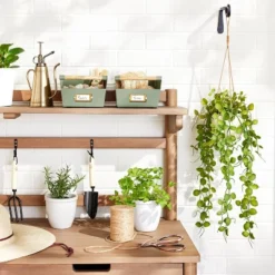 31" Faux Button Fern Hanging Plant - Hearth & Handâ„¢ With Magnolia