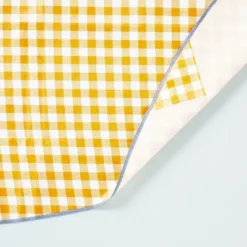 70" Gingham Wipeable Oil-Cloth Round Tablecloth Gold/Cream - Hearth & Hand™ With Magnolia -Hearth & Hand With Magnolia Shop GUEST 7d511d71 dabc 43f6 a2b0 ac7f2c69d1de