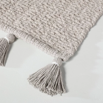 20" X 32" Solid Tassels Bath Rug Gray - Hearth & Hand™ With Magnolia 2 20" X 32" Solid Tassels Bath Rug Gray - Hearth & Hand™ With Magnolia - Image 2