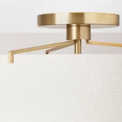 Fabric Shade Semi-Flush Mount Ceiling Light Brass/Oatmeal - Hearth & Hand™ With Magnolia: Modern Iron Body, ETL Listed 6 Fabric Shade Semi-Flush Mount Ceiling Light Brass/Oatmeal - Hearth & Hand™ With Magnolia: Modern Iron Body, ETL Listed -Hearth & Hand With Magnolia Shop GUEST 8416ad65 8c12 4e0c b6a2 34980eba16d8