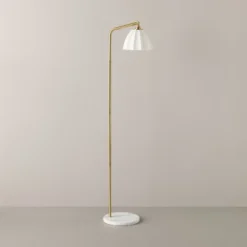 61" Fluted Ceramic Floor Lamp With Marble Base - Hearth & Handâ„¢ With Magnolia