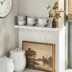 12oz Scalloped Edge Ceramic Mug With Foot Sour Cream - Hearth & Handâ„¢ With Magnolia