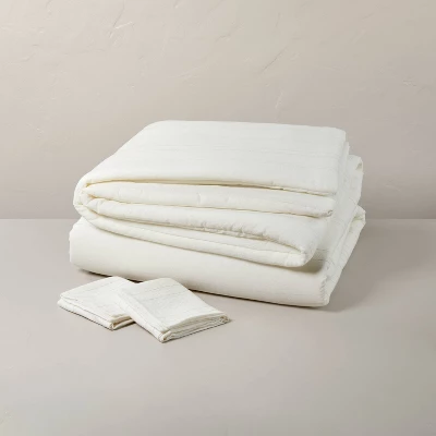 Fine Stripe Duvet & Sham Set Twilight Taupe/Sour Cream - Hearth & Hand™ With Magnolia 2 Fine Stripe Duvet & Sham Set Twilight Taupe/Sour Cream - Hearth & Hand™ With Magnolia - Image 2