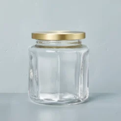 Sculpted Glass Canister Clear/Brass - Hearth & Hand™ With Magnolia -Hearth & Hand With Magnolia Shop GUEST 915af183 2194 4587 ac6b 1c8b82b24702
