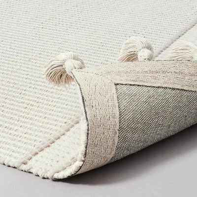 Texture Border Stripe Rug Cream/Silver Gray - Hearth & Hand™ With Magnolia 3 Texture Border Stripe Rug Cream/Silver Gray - Hearth & Hand™ With Magnolia - Image 3