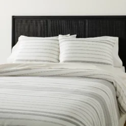 Alternating Pinstripe Comforter & Sham Set Gray/Cream - Hearth & Hand™ With Magnolia -Hearth & Hand With Magnolia Shop GUEST 99ea9eaa a4ca 48b7 8e04 56feb59ec9f6