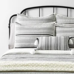 Textured Stripe Pillow Sham Dark Gray/Cream - Hearth & Hand With Magnolia 7 Textured Stripe Pillow Sham Dark Gray/Cream - Hearth & Hand With Magnolia -Hearth & Hand With Magnolia Shop GUEST a0f8fe96 7ab4 46c3 ad09 b2250acbb400