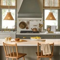 Brass With Rattan Shade Pendant Light - Hearth & Handâ„¢ With Magnolia