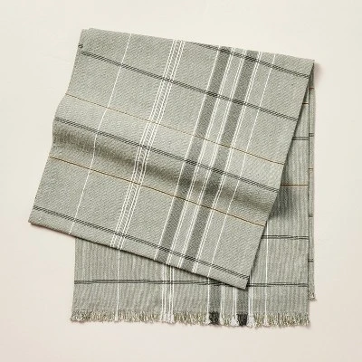 Textured Fall Plaid Woven Table Runner Sage Green - Hearth & Hand™ With Magnolia 4 Textured Fall Plaid Woven Table Runner Sage Green - Hearth & Hand™ With Magnolia - Image 4