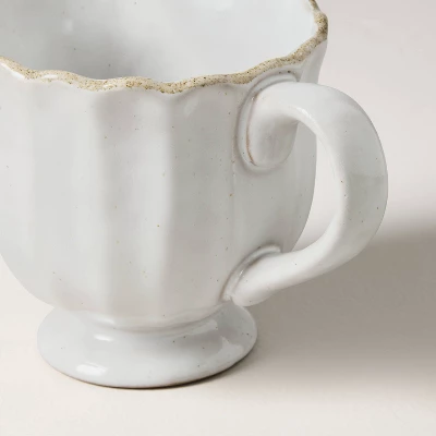 12oz Scalloped Edge Ceramic Mug With Foot Sour Cream - Hearth & Hand™ With Magnolia 2 12oz Scalloped Edge Ceramic Mug With Foot Sour Cream - Hearth & Hand™ With Magnolia - Image 2