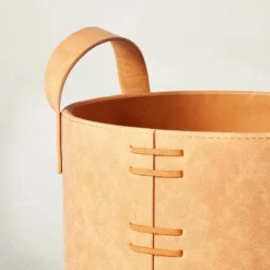 Faux Leather Storage Bin Camel Brown - Hearth & Hand™ With Magnolia -Hearth & Hand With Magnolia Shop GUEST a690a4f2 fdff 45a8 bfee d68985dd8506