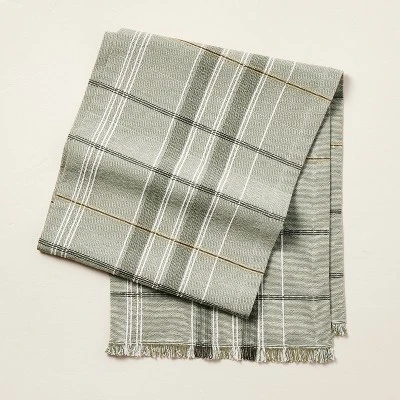 Textured Fall Plaid Woven Table Runner Sage Green - Hearth & Hand™ With Magnolia 3 Textured Fall Plaid Woven Table Runner Sage Green - Hearth & Hand™ With Magnolia - Image 3