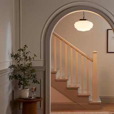 Milk Glass Adjustable Pendant Ceiling Light - Hearth & Hand™ With Magnolia 1 Milk Glass Adjustable Pendant Ceiling Light - Hearth & Hand™ With Magnolia