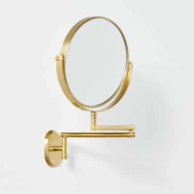 Wall-Mounted Brass Magnifying Swivel Mirror Antique Finish - Hearth & Hand™ With Magnolia 2 Wall-Mounted Brass Magnifying Swivel Mirror Antique Finish - Hearth & Hand™ With Magnolia - Image 2