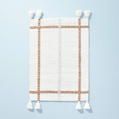 Bold Cross Stripes Tassel Rug Cream/Tan - Hearth & Hand™ With Magnolia 5 Bold Cross Stripes Tassel Rug Cream/Tan - Hearth & Hand™ With Magnolia - Image 5