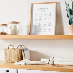 16"x20" Laundry Care Infographic Framed Sign - Hearth & Handâ„¢ With Magnolia